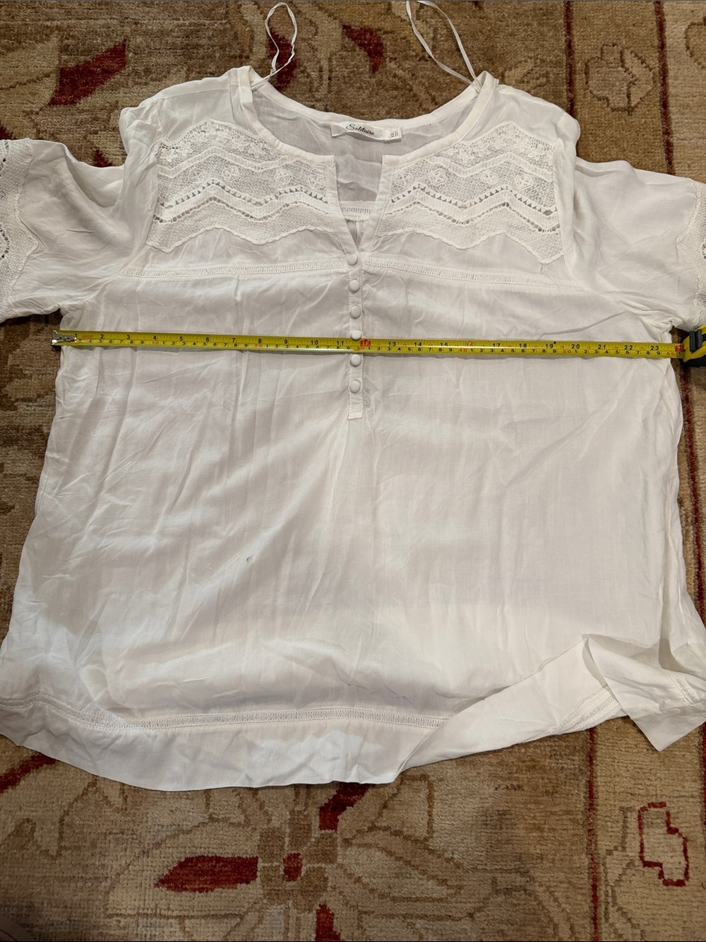 Sundance Cream Lace-Trim Peasant Tunic - Picture 5 of 5